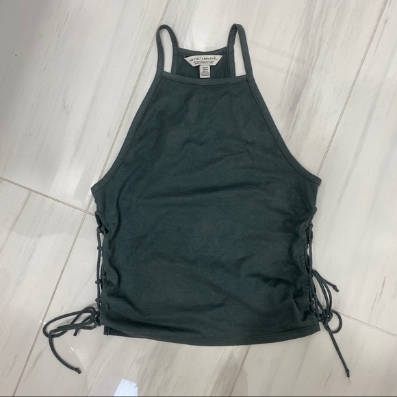 🌴 3/$30 AMERICAN EAGLE Suede Lace Up Tank Top 🌴 - Picture 1 of 5